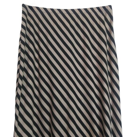 Jaclyn Smith Womens Size Large Diagonal Stripe Skirt Elastic Waist Swing Style - Picture 3 of 7